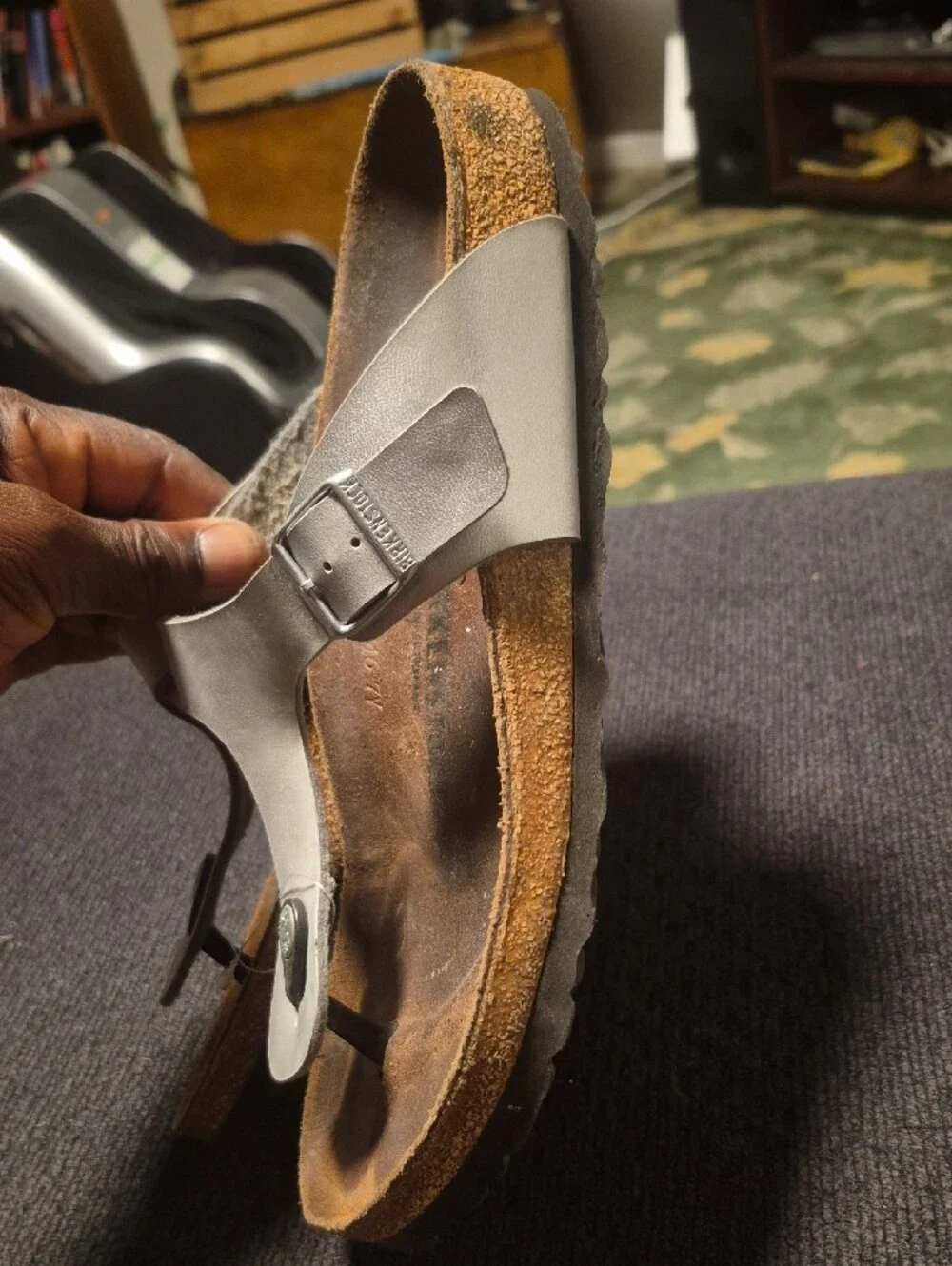 Silver Toe-Post Sandals